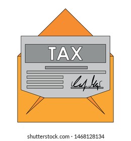 state government taxes business and personal finances mangement element, tax envelope cartoon vector illustration graphic design
