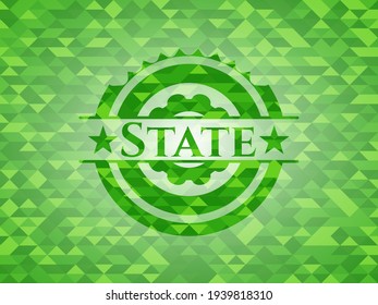 State green emblem. Mosaic background. Vector Illustration. Detailed. 