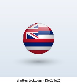 State of Hawaii flag circle form on gray background. Vector illustration.