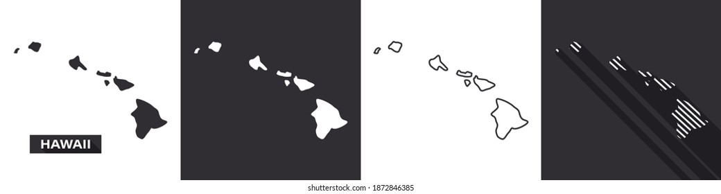 State of Hawaii. Map of Hawaii. United States of America Hawaii. State maps. Vector illustration