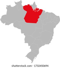 Pará state highlighted on Brazil map. Business concepts and backgrounds.