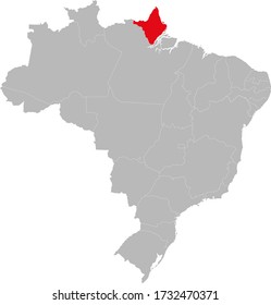 Amapá state highlighted on Brazil map. Business concepts and backgrounds.