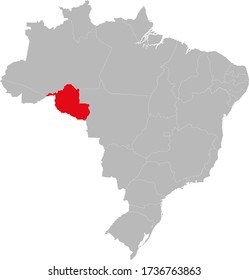 Rondônia state highlighted on Brazil map. Business concepts and backgrounds.