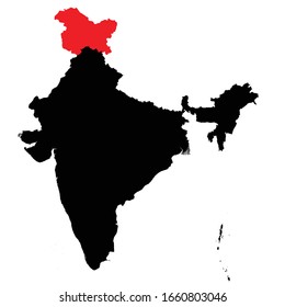 state highlighted on India map Vector EPS 10