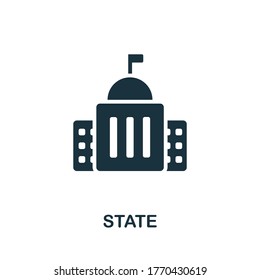 Staatssymbol. Einfaches Element aus der Krisensammlung. Creative State Symbol für Webdesign, Vorlagen, Infografiken und mehr