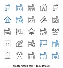 state icons set. Collection of state with house, flags, flag, home, maple leaf. Editable and scalable state icons.