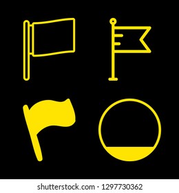 state icons set with flag and shutdown vector set