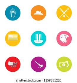 State icons set. Flat set of 9 state vector icons for web isolated on white background