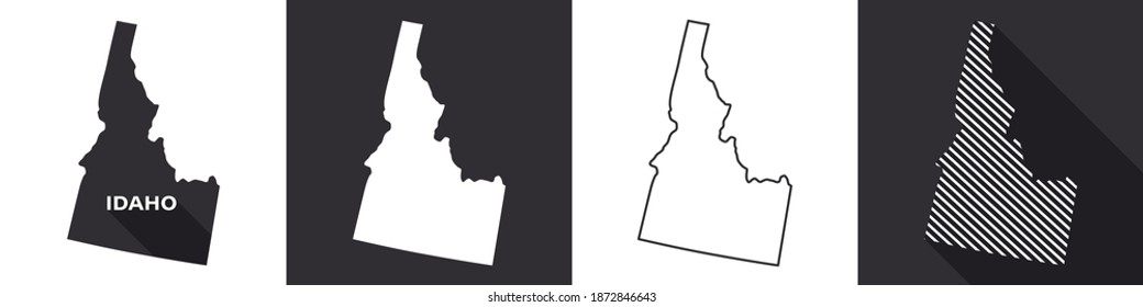 State of Idaho. Map of Idaho. United States of America Idaho. State maps. Vector illustration