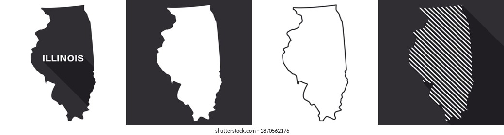 State of Illinois. Map of Illinois. United States of America Illinois. State maps. Vector illustration