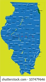 State of Illinois political map