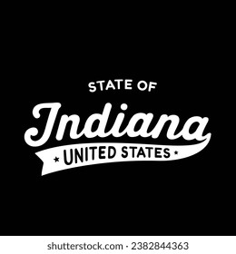 State of Indiana lettering design. Indiana, United States, typography design. Indiana, text design. Vector and illustration.