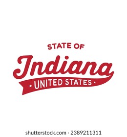 State of Indiana Buchstaben Design. Indiana, Vereinigte Staaten, Typografie-Design. Indiana, Textdesign. Vektorgrafik und Illustration.