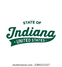 State of Indiana lettering design. Indiana, United States, typography design. Indiana, text design. Vector and illustration.