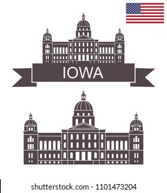 State of Iowa. Iowa state capital. EPS 10. Vector illustration