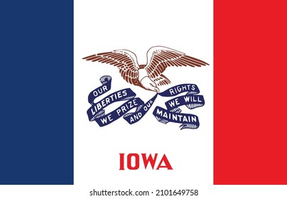 State Of Iowa Flag Vector Icon