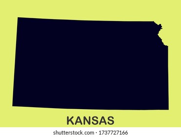 State of Kansas MAP America USA High Detailed Vector Illustration