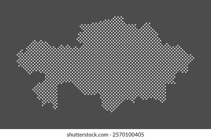 State of Kazakhstan map dot on gray background.  Dotted map of Kazakhstan. Vector eps10.
