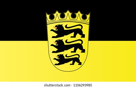 State Of Baden-Württemberg Lesser Arms Flag. Vector Illustration Symbol