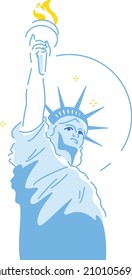 State of liberty vector icon. New York American traveling