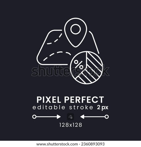 State and Local Taxes white linear desktop icon on black. Corporate income. SALT deduction. Pixel perfect 128x128, outline 2px. Isolated user interface symbol for dark theme. Editable stroke