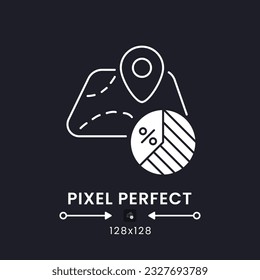 State and Local Taxes white solid desktop icon. Corporate income. SALT deduction. Pixel perfect 128x128, outline 2px. Silhouette symbol for dark mode. Glyph pictogram. Vector isolated image