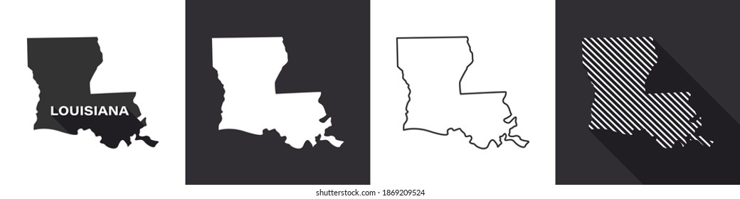 State of Louisiana. Map of Louisiana. United States of America Louisiana. State maps. Vector illustration