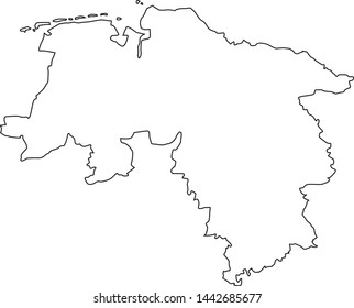 State of Lower Saxony state map in Germany