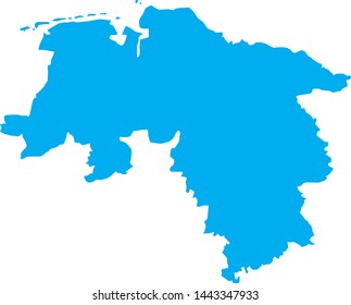 State of Lower Saxony state map in Germany