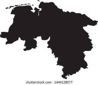 State of Lower Saxony state map in Germany