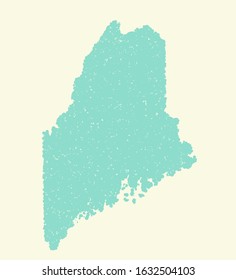 The state of Maine map textured on pale yellow background