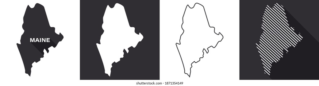 State of Maine. Map of Maine. United States of America Maine. State maps. Vector illustration