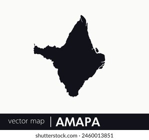 Mapa del estado de Amapá. Unidad federativa de Brasil. Mapa de Vector para cualquier necesidad.	