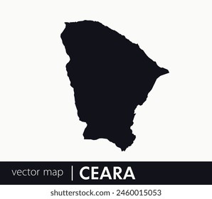 Mapa del estado de Ceará. Unidad federativa de Brasil. Mapa de Vector para cualquier necesidad.	