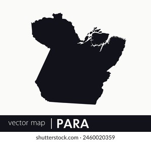 Pará state map. Federative unit of Brazil. Vector map for any needs.	