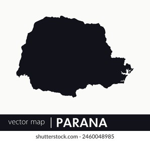 Mapa del estado de Paraná. Unidad federativa de Brasil. Mapa de Vector para cualquier necesidad.	