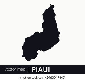 Piauí state map. Federative unit of Brazil. Vector map for any needs.	