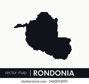 Rondônia state map. Federative unit of Brazil. Vector map for any needs.	