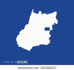 In: Goiás State Map. Föderative Einheit von Brasilien. Vektorgrafik Map für jeden Bedarf.	