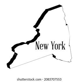 State map outline of New York state over a white background