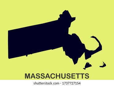 State of Massachusetts MAP America USA High Detailed Vector Illustration