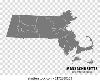 State Massachusetts Map On Transparent Background Stock Vector (Royalty ...