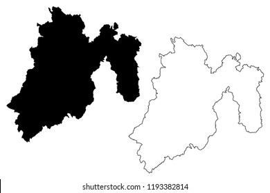 State of Mexico (United Mexican States, Mexico, federal republic, Edomex) map vector illustration, scribble sketch Mexico map