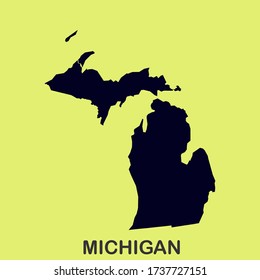 State of Michigan MAP America USA High Detailed Vector Illustration