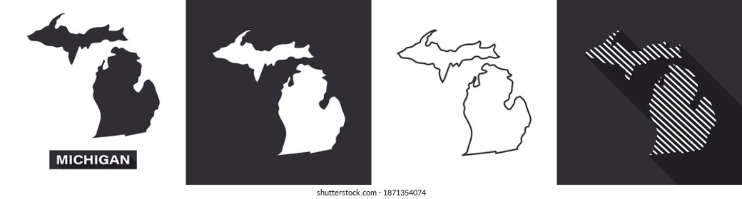 State of Michigan. Map of Michigan. United States of America Michigan. State maps. Vector illustration