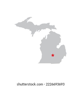 State of Michigan. Map of Michigan. United States of America Michigan.