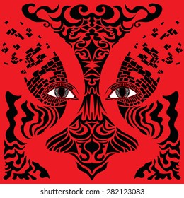 State of mind. Colorful vector image in abstract art style