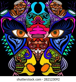 State of mind. Colorful vector image in abstract art style