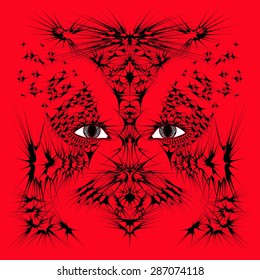State of mind. Colorful vector image in abstract art style
