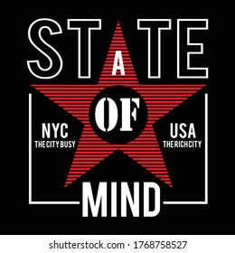 state of mind design typography,vector illustration for print